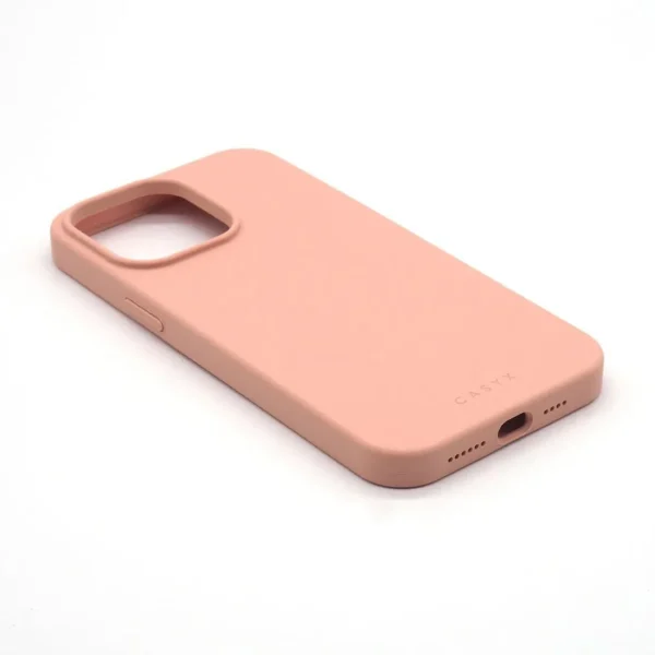 Coque iPhone 14 silicone Rose MagSafe