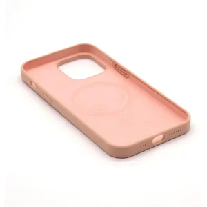 Coque iPhone 14 silicone Rose MagSafe