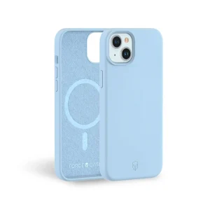 Coque silicone Magsafe pour iPhone 15 Plus - Bleu ciel