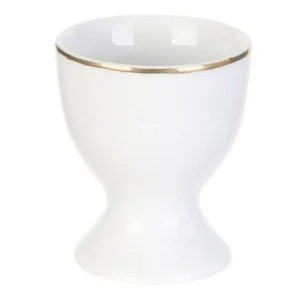 Coquetier Design Liseré 7cm Blanc & Or