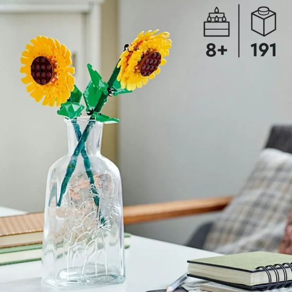 Creator 40524 Tournesols, Kit de Construction de Fleurs Artificielles, Chambre d'Enfant ou Décoration de Maison