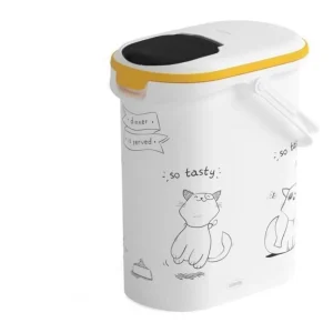 CURVER Conteneur de nourriture Le Diner est servi - 4 kg - 10 L - Blanc et noir - Pour chat