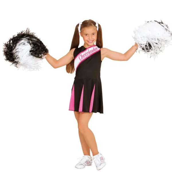 Déguisement Pom Pom Girl Noir et Rose - Fille - 10/12 ans (140 à 152 cm)