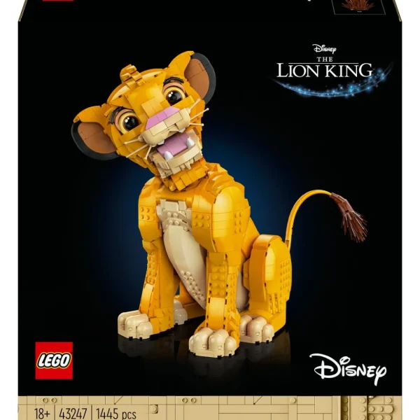 Disney 43247 - Simba, le Jeune Roi Lion, Set de Construction pour Adultes, Figurine d'Animal Collector, Activité Relaxante et Créative