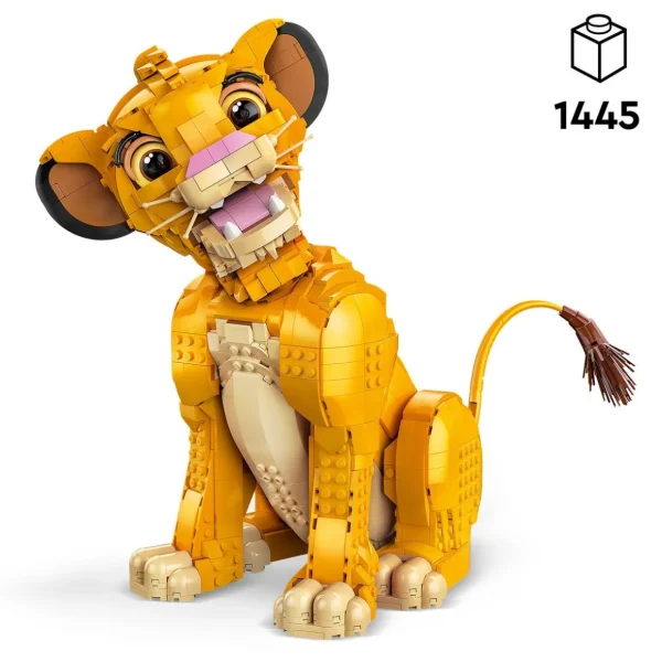 Disney 43247 - Simba, le Jeune Roi Lion, Set de Construction pour Adultes, Figurine d'Animal Collector, Activité Relaxante et Créative