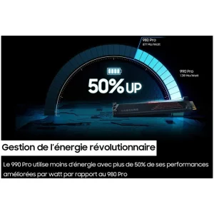 Disque dur SSD interne 1To 990 Pro avec dissipateur