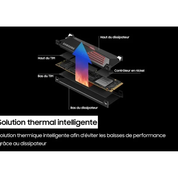 Disque dur SSD interne 1To 990 Pro avec dissipateur