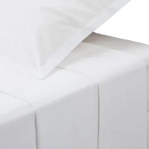 Drap Plat 1 Personne Percale 180x290cm Blanc