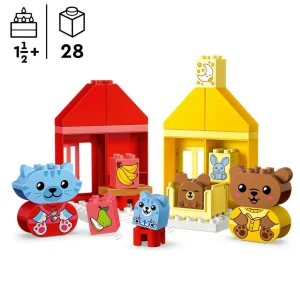 DUPLO My First 10414 Mes Rituels Quotidiens - Le Repas et le Coucher, Jouet Social, 4 Figurines Animales