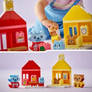 DUPLO My First 10414 Mes Rituels Quotidiens - Le Repas et le Coucher, Jouet Social, 4 Figurines Animales