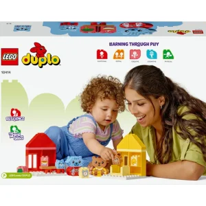 DUPLO My First 10414 Mes Rituels Quotidiens - Le Repas et le Coucher, Jouet Social, 4 Figurines Animales