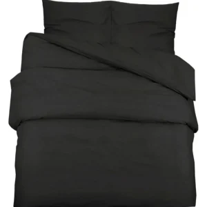 Ensemble de housse de couette Noir 200x220 cm Microfibre légère