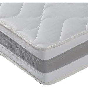 Ensemble matelas ressorts TEMPO GREY+ sommier déco gris 180x200 cm