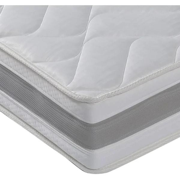 Ensemble matelas ressorts TEMPO GREY+ sommier déco gris 180x200 cm