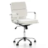 Fauteuil de Bureau Fenix inclinable Blanc, Cuir synthétique