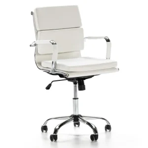 Fauteuil de Bureau Fenix inclinable Blanc, Cuir synthétique