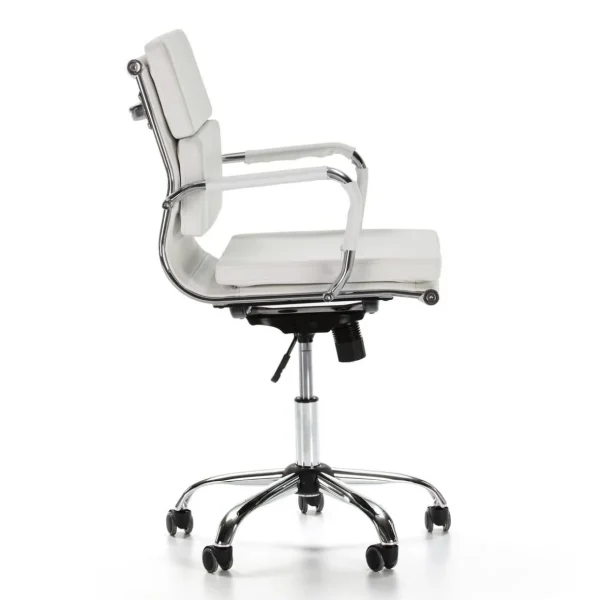 Fauteuil de Bureau Fenix inclinable Blanc, Cuir synthétique