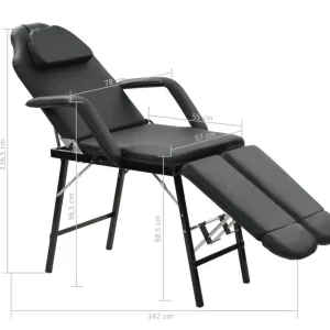 Fauteuil de massage pour traitement facial Simili-cuir Noir