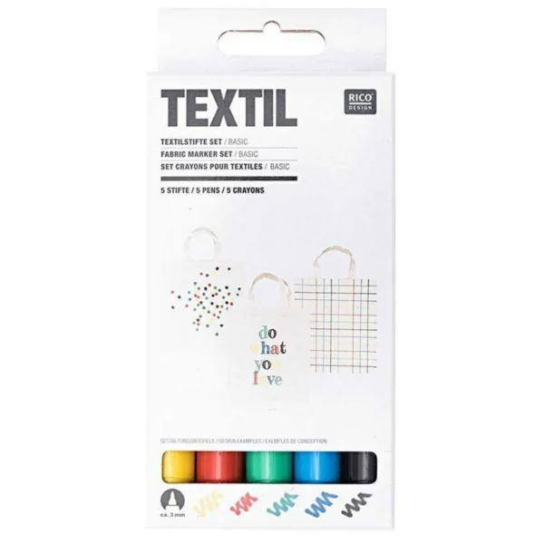 5 feutres pour textiles basic