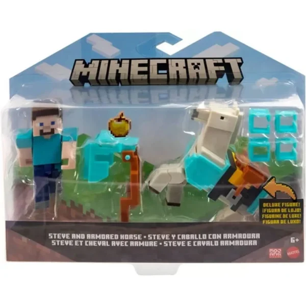 Figurine Steve et son cheval en diamant Minecraft