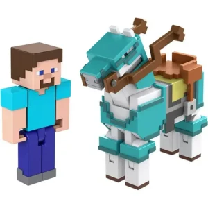 Figurine Steve et son cheval en diamant Minecraft