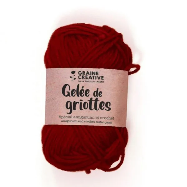 Fil de coton spécial crochet et amigurumi 55 m - rouge bordeaux