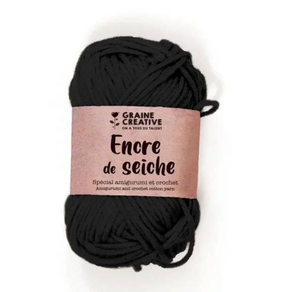 Fil de coton spécial crochet et amigurumi 55 m - noir