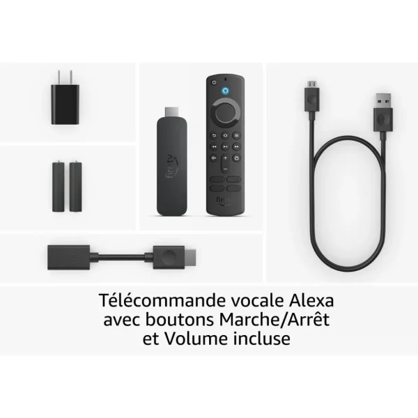 Fire TV Stick 4K Ultra HD Fire OS avec télécommande vocale Alexa - Noir