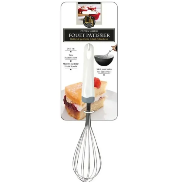 Fouet de Cuisine Pâtissier 29cm Blanc & Gris