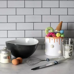 Fouet de Cuisine Pâtissier 29cm Blanc & Gris