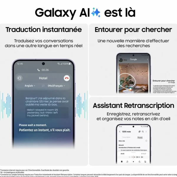 Galaxy S24 5G Smartphone avec Galaxy AI 128Go - Noir