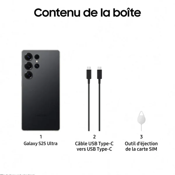 Galaxy S25 Ultra 8GO / 256Go - Noir Titane