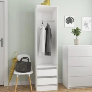 Garde-robe avec tiroirs Blanc 50x50x200 cm Bois d'ingenierie