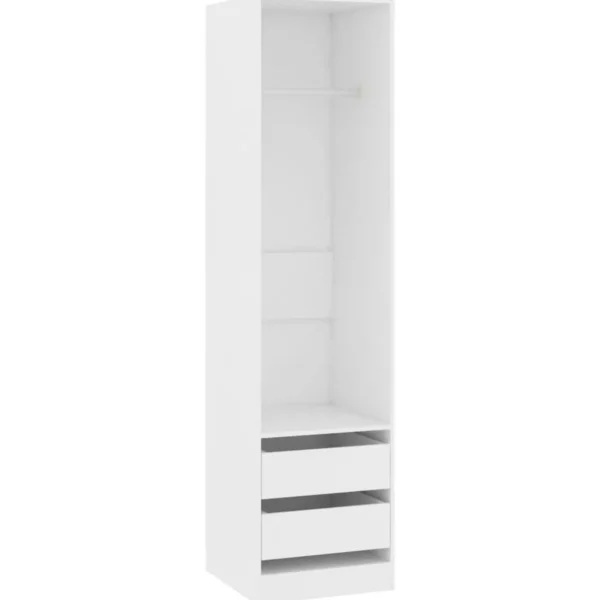 Garde-robe avec tiroirs Blanc 50x50x200 cm Bois d'ingenierie