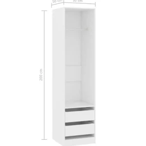 Garde-robe avec tiroirs Blanc 50x50x200 cm Bois d'ingenierie