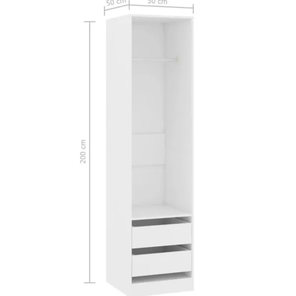 Garde-robe avec tiroirs Blanc 50x50x200 cm Bois d'ingenierie