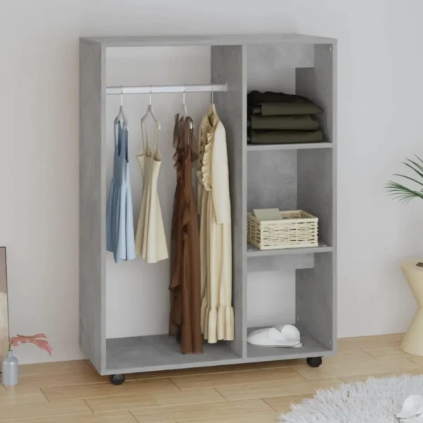 Garde-robe Gris beton 80x40x110 cm Bois d'ingenierie