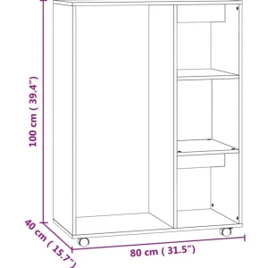 Garde-robe Gris beton 80x40x110 cm Bois d'ingenierie