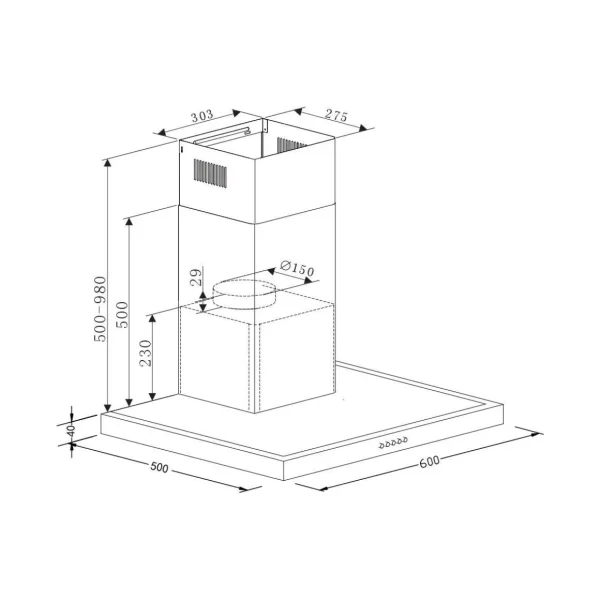 Hotte décorative murale BHB3612X