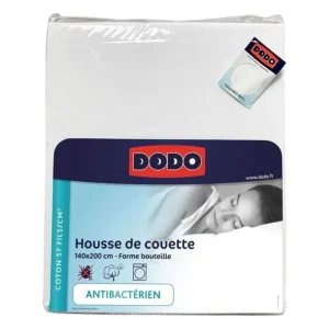 Housse de couette DODO - 140x200 cm - Coton - Antibactérien - Blanc - Fabriqué en France