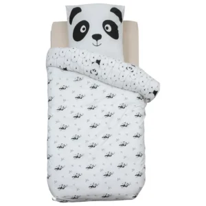 Housse de couette enfant 140x200 Panda + taie coton 57 fils