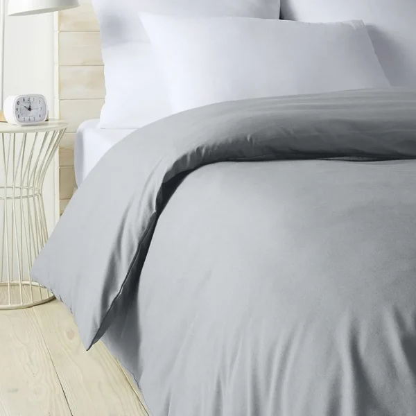 Housse de couette unie en percale de coton