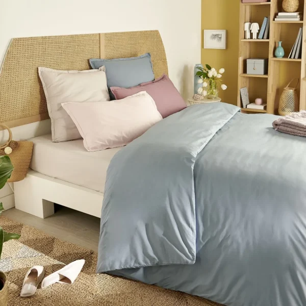 Housse de couette unie en percale de coton 70 fils - collection permanente