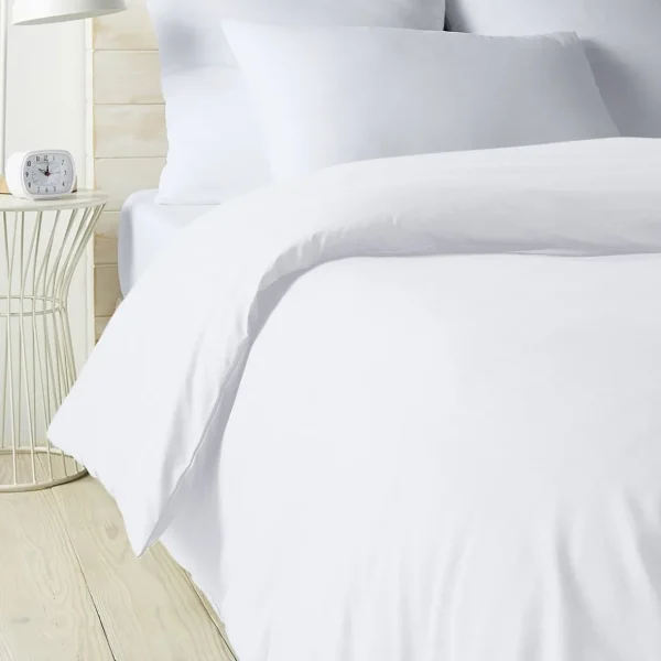 Housse de couette unie en percale de coton 70 fils - collection permanente