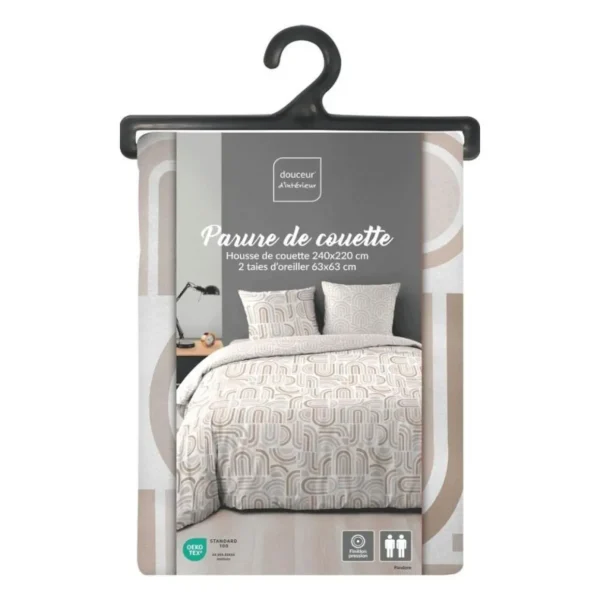 Housse de couette 240x220 + 2 taies PANDORIS microfibre