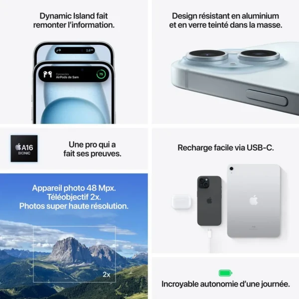 iPhone 15 128 Go - Vert