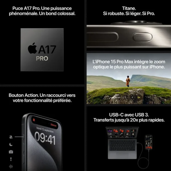 iPhone 15 Pro 512 Go - Titane Naturel