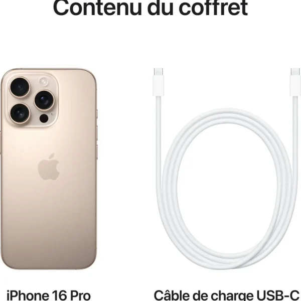 iPhone 16 Pro 256Go - Titane Sable
