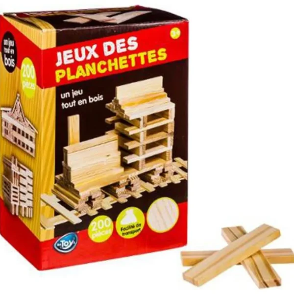 Jeu de Création en Bois 200 Planchettes Naturel