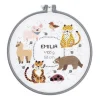 Kit broderie point compté naissance Animaux 25,4 cm